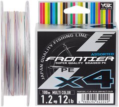 Шнур YGK Frontier X4 100m #1.2/0.185mm 12lb/5.4kg (5545-03-28)